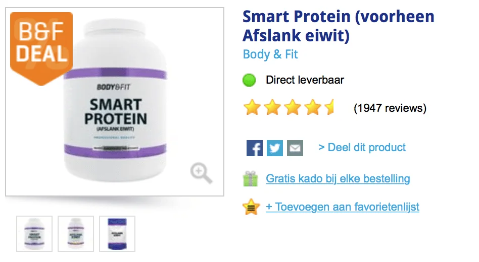 Afslank eiwit smart protein body en fits hop