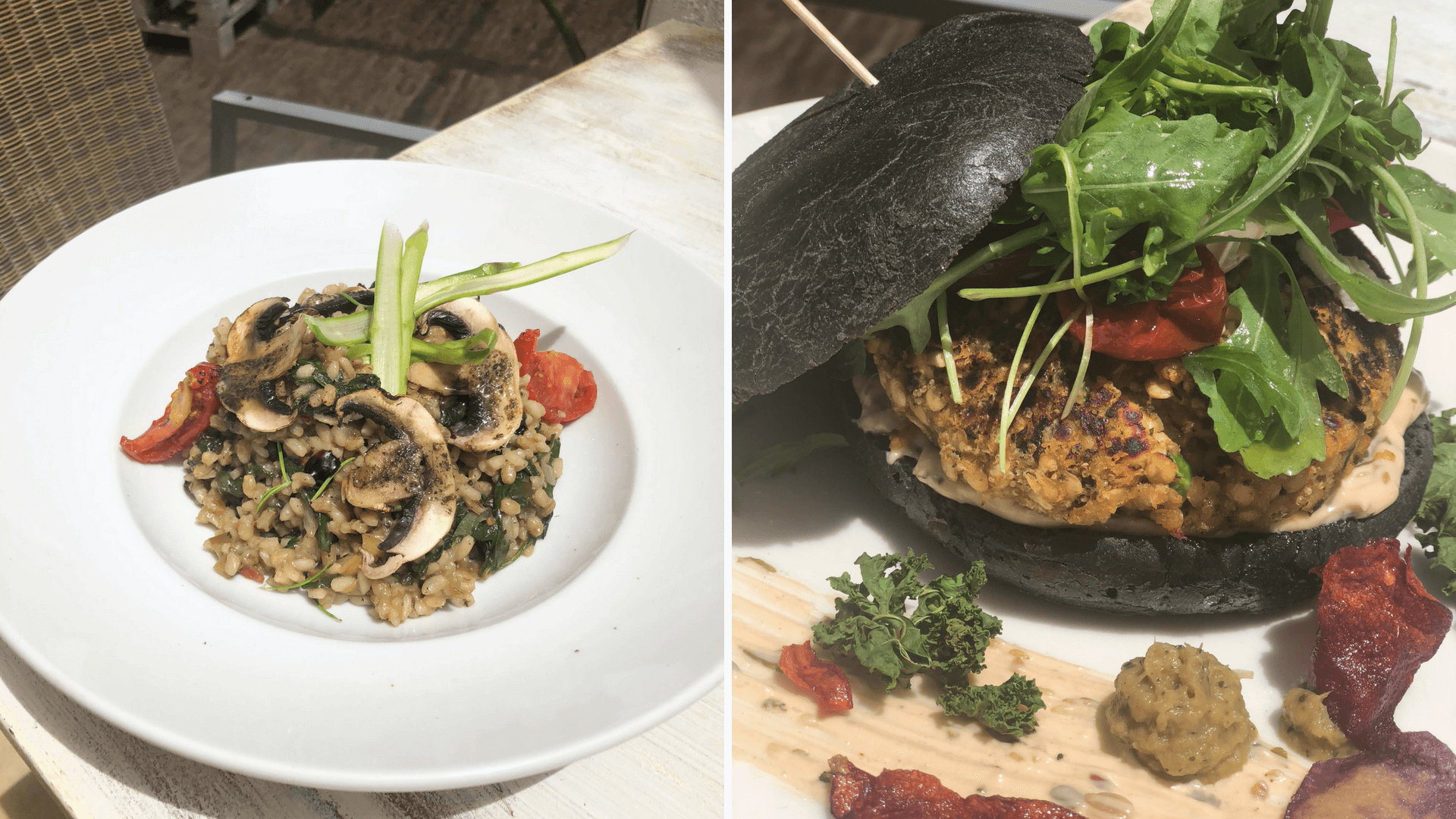 Risotto en een vegaburger